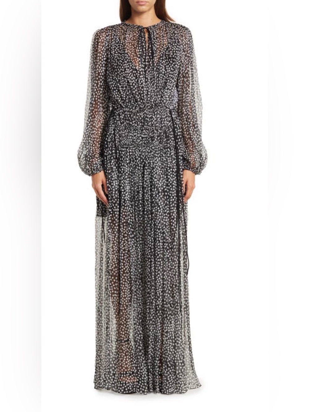 Stella McCartney Melena Long Sleeve Silk Blend Maxi Dress size 42